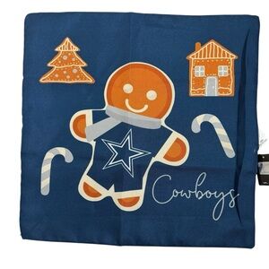 Officially licensed Dallas Cowboys Christmas Gingerbread Pillow Cover. NWT